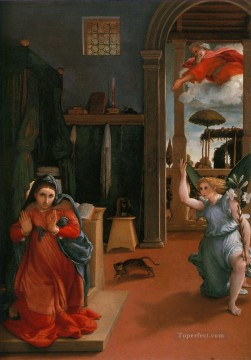 Anunciación 1525 Renacimiento Lorenzo Lotto Pinturas al óleo
